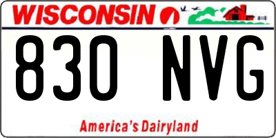 WI license plate 830NVG