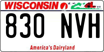 WI license plate 830NVH