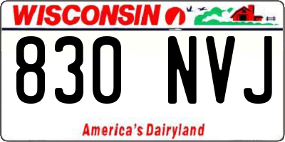 WI license plate 830NVJ