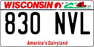 WI license plate 830NVL