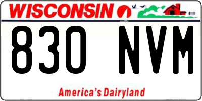 WI license plate 830NVM