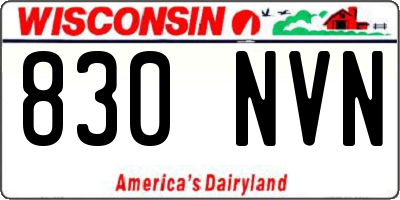WI license plate 830NVN