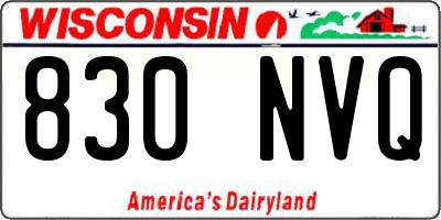 WI license plate 830NVQ