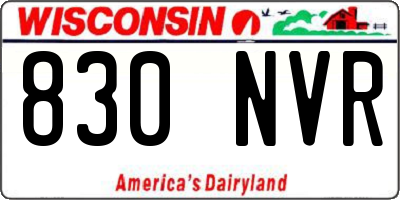 WI license plate 830NVR