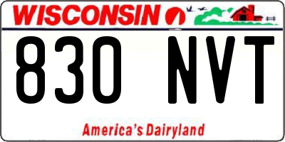 WI license plate 830NVT