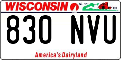 WI license plate 830NVU