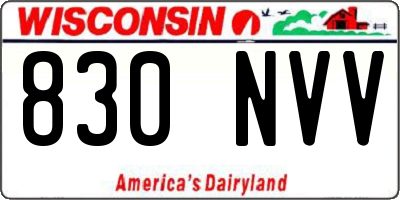WI license plate 830NVV