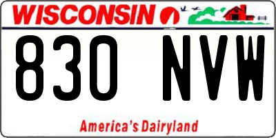 WI license plate 830NVW