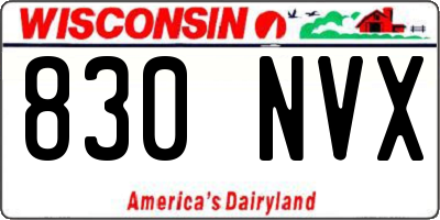 WI license plate 830NVX