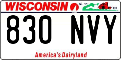 WI license plate 830NVY