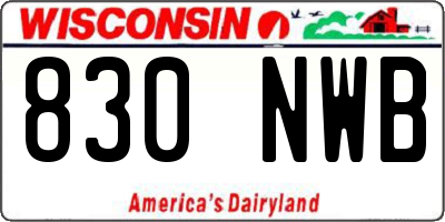 WI license plate 830NWB