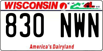 WI license plate 830NWN