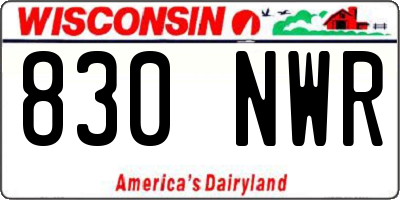 WI license plate 830NWR