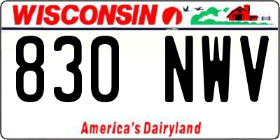 WI license plate 830NWV