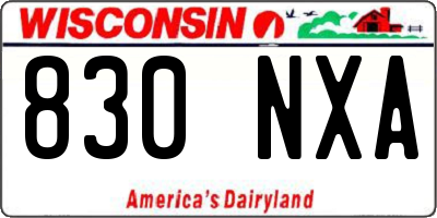 WI license plate 830NXA