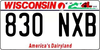 WI license plate 830NXB