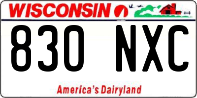WI license plate 830NXC