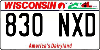 WI license plate 830NXD