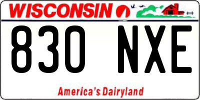 WI license plate 830NXE