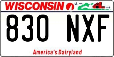 WI license plate 830NXF