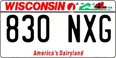 WI license plate 830NXG