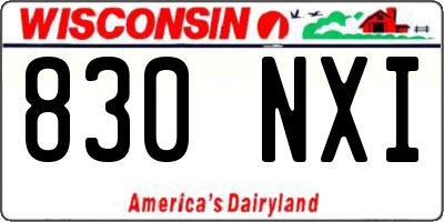 WI license plate 830NXI