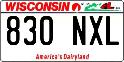 WI license plate 830NXL
