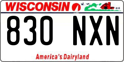 WI license plate 830NXN