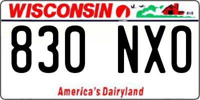 WI license plate 830NXO