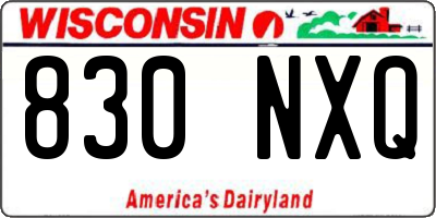 WI license plate 830NXQ