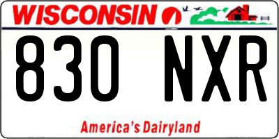 WI license plate 830NXR