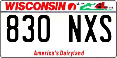 WI license plate 830NXS