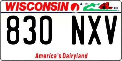 WI license plate 830NXV