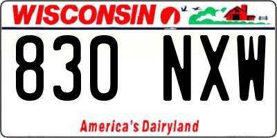 WI license plate 830NXW