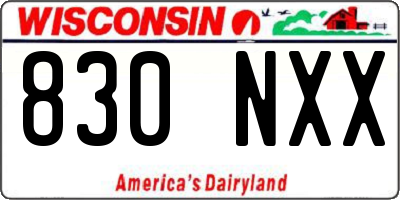 WI license plate 830NXX