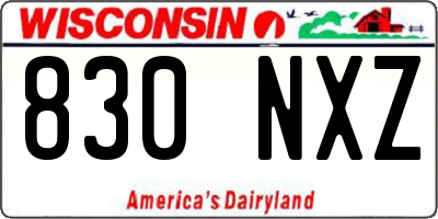 WI license plate 830NXZ