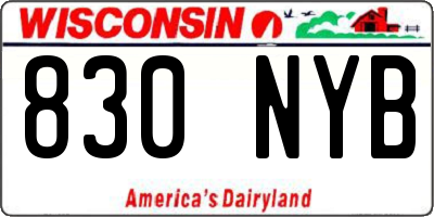 WI license plate 830NYB