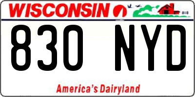 WI license plate 830NYD