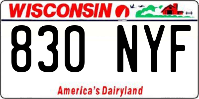 WI license plate 830NYF