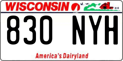 WI license plate 830NYH