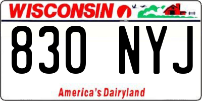 WI license plate 830NYJ