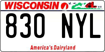 WI license plate 830NYL