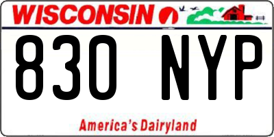 WI license plate 830NYP