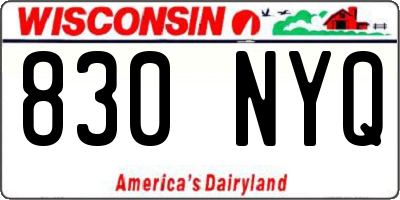 WI license plate 830NYQ