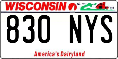 WI license plate 830NYS