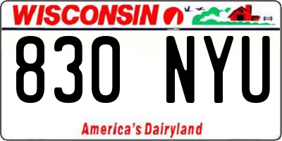 WI license plate 830NYU
