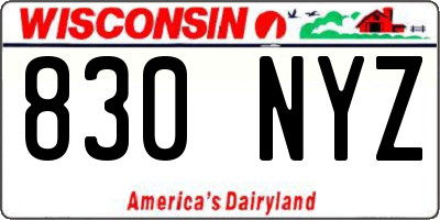WI license plate 830NYZ
