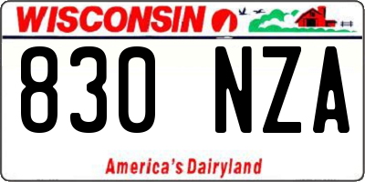 WI license plate 830NZA