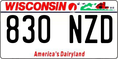 WI license plate 830NZD