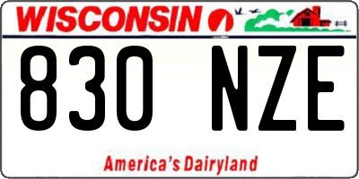 WI license plate 830NZE